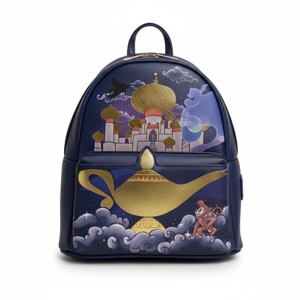NWOT Loungefly Disney Aladdin Princess Jasmine Raja Sultan Castle Mini Backpack
